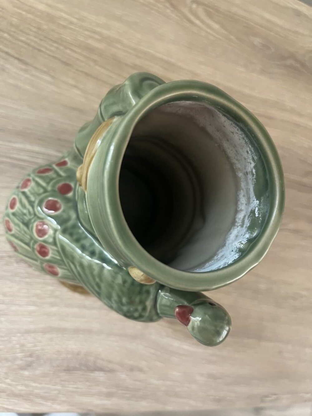 Vintage Tiki Mid Century Japanese Peacock Bamboo Planter Vase Ceramic 1950s  60s - Picture 10 of 13